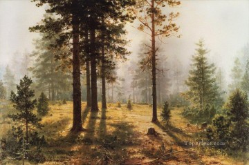 Bosque Painting - niebla en el bosque paisaje clásico Ivan Ivanovich árboles